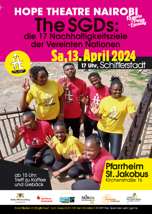 Plakat zum Auftritt des Hope Theatre Nairobi in Schifferstadt