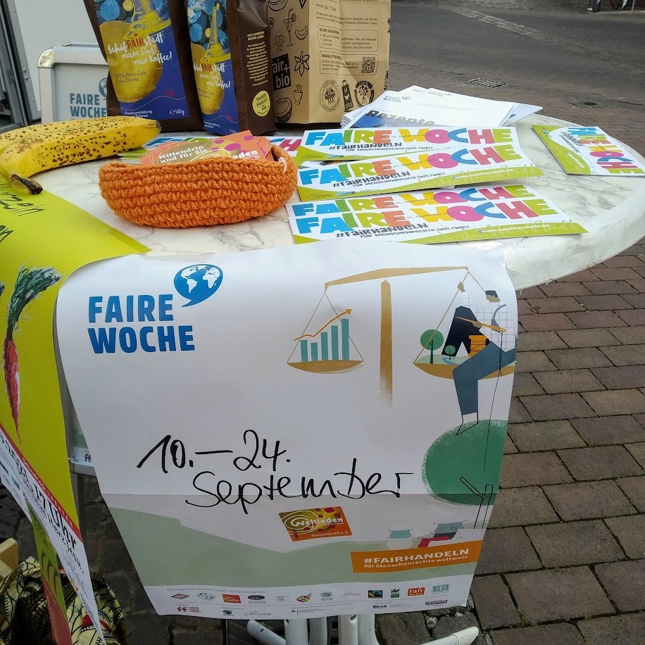 Eröffnung Faire Wochen dekorierter Tisch bei Eröffnung Faire Wochen