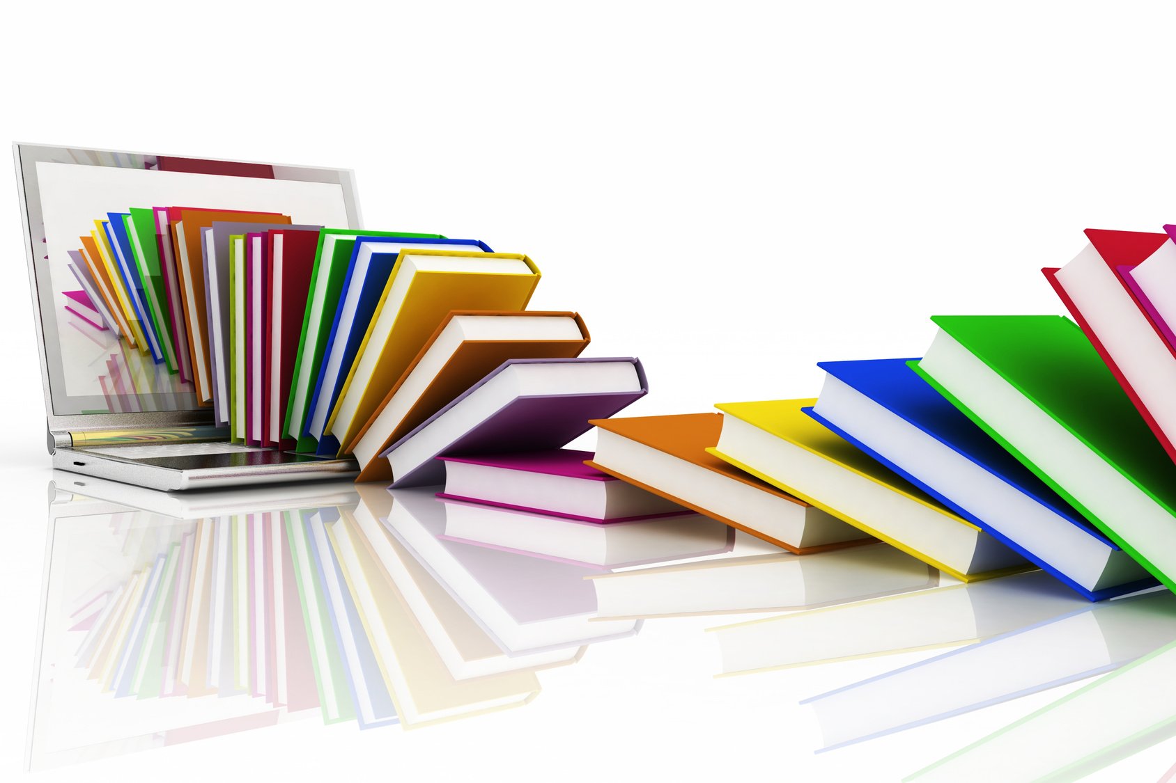 books from your laptop on a white background books from your laptop on a white background