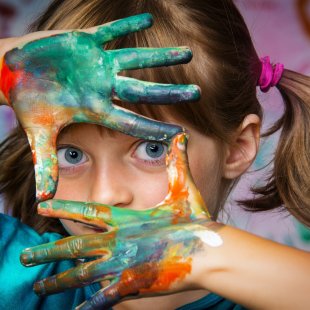 little girl and colors - portrait