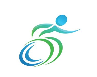 Rollstuhl, stilisiert Modern Passionate Disability People Support Logo