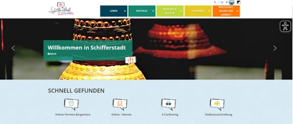 Screenshot von Startseite