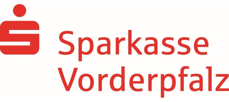 roter Schriftzug Sparkasse Vorderpfalz auf weißem Hintergrund