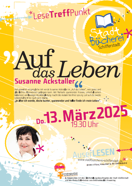 Plakat zur Lesung Susanne Ackstaller