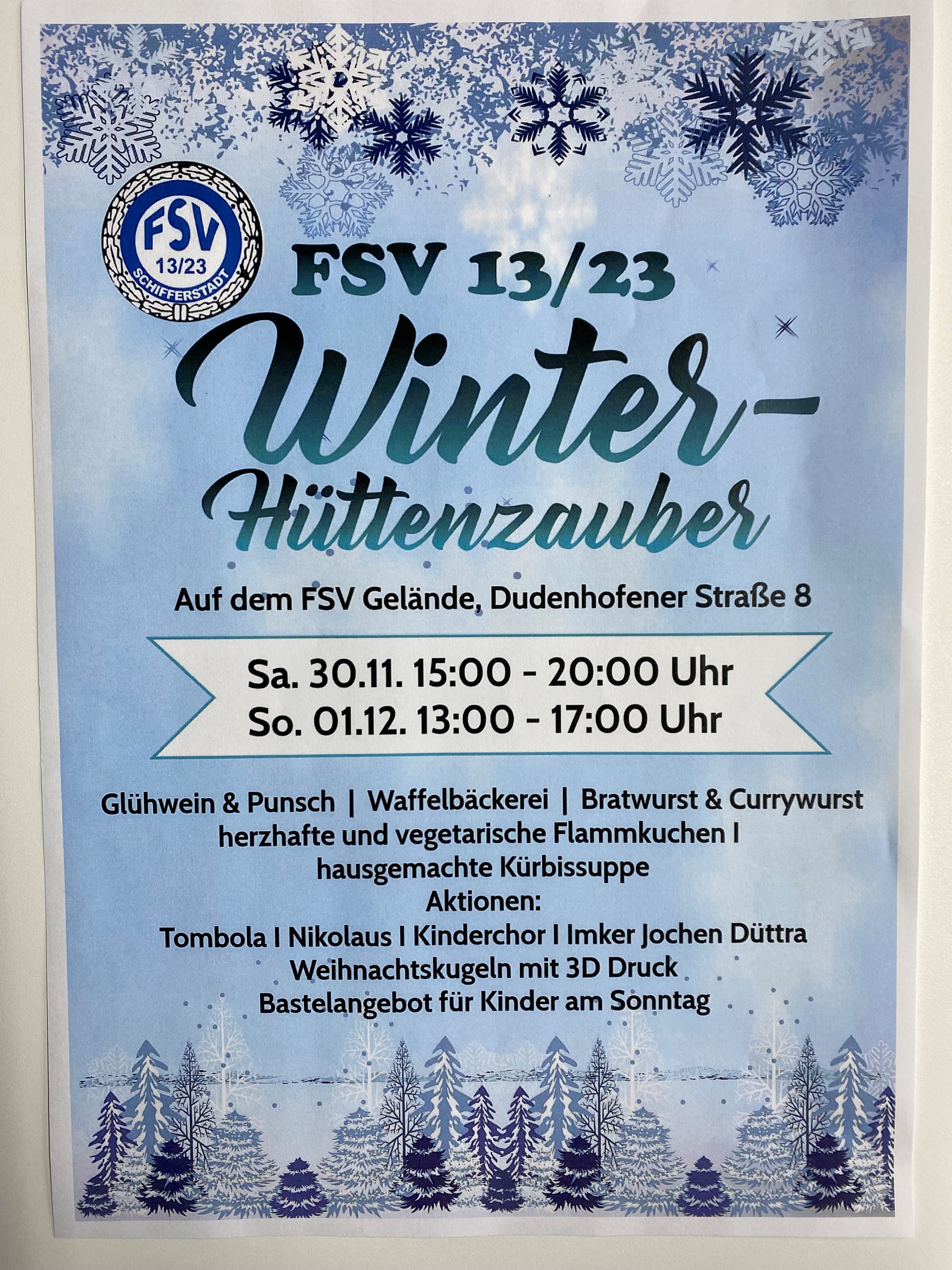 Plakat Winter Hüttenzauber FSV