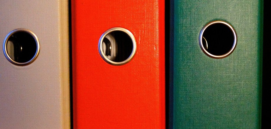 nebeneinanderstehende Aktenordner