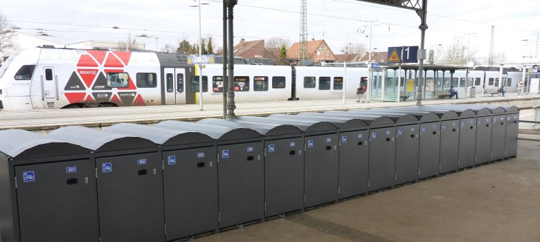 Fahrradboxen am Hauptbahnhof Schifferstadt