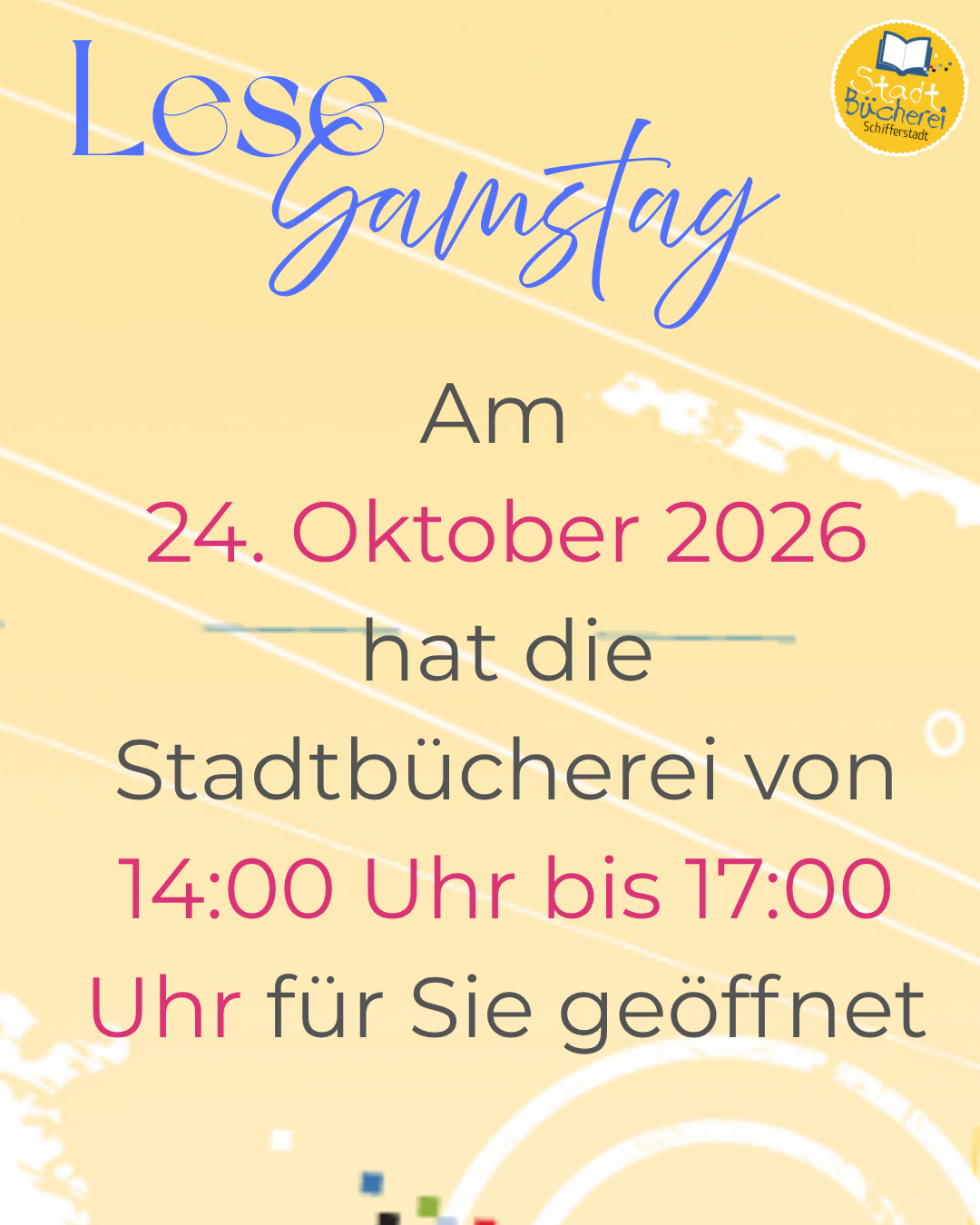 Lese - 1 Plakat zum Lesesamstag