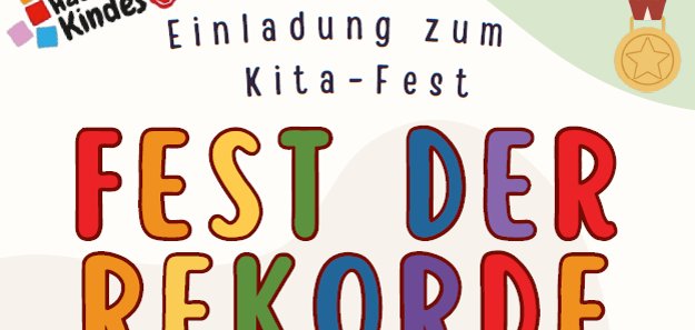 Plakat zum Kita Fest "Fest der Rekorde"