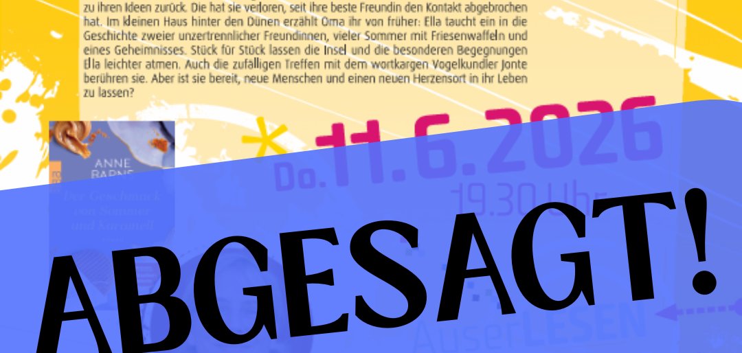 ABGESAGT - 1 Schild mit Schriftzug Abgesagt