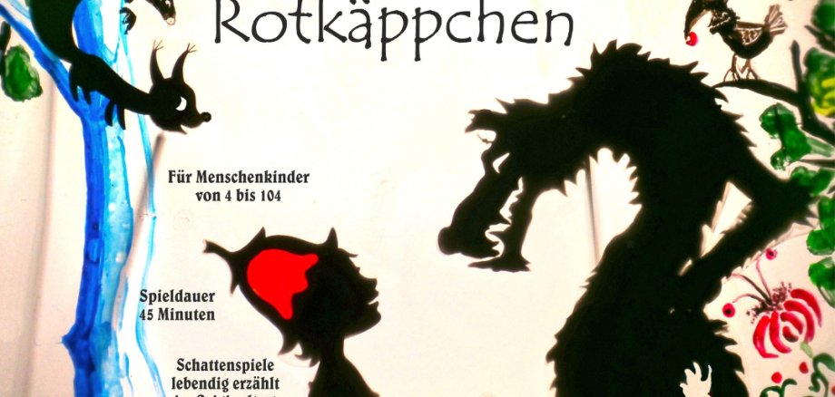 Plakat zum Schattentheater in der Stadtbücherei